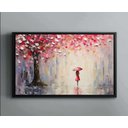 Ver imagem 3 de Quadro Decorativo Abstrato Canvas Moldura Filete Guarda Chuva Proteção Flor Gg