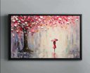 Ver imagem 3 de Quadro Decorativo Abstrato Canvas Moldura Filete Guarda Chuva Proteção Flor Gg