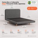 Ver imagem 4 de Cama Box Base Queen com Cabeceira Zaya 158x198 Flutuante Estilo Japonesa Bouclê Cinza - Desk Design