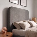 Ver mais imagens de Cama Box Base Queen com Cabeceira Zaya 158x198 Flutuante Estilo Japonesa Bouclê Cinza - Desk Design