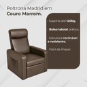 Ver imagem 2 de Poltrona do Papai Madrid em Couro Decorativa Moderna Reclinável para Sala Marrom