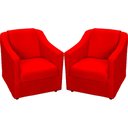 Ver imagem 1 de Kit 2 Poltronas Mila Pé de Plástico Cromado - Vermelho Suede
