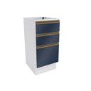 Ver imagem 1 de Balcão 3 Gavetas Kappesberg Celeste 100% Mdf Branco-azul Profundo 40cm