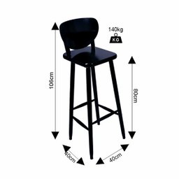 Mesa para Varanda Alta Redonda com 3 Lugares Preto - 5