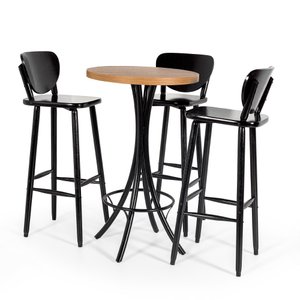 Mesa para Varanda Alta Redonda com 3 Lugares Preto
