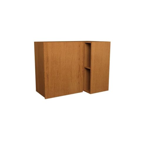 Armário Aéreo P/ Cozinha Denver Ph 3106 Canto Reto C/ 1 Porta Ripada e 2 Nichos 92,5cm Freijo