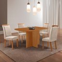 Ver imagem 1 de Mesa de Jantar Olímpia 120cm Tampo MDF Laminado Canto Copo com 4 Cadeiras Lorena