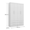 Ver imagem 4 de Armário para Escritório Modulare 4 Portas 4 Gavetas Branco - Panorama Móveis