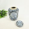 Pote Potiche Azul E Cinza Floral 17x10cm Porcelana - 4