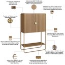 Ver imagem 5 de Balcão Aparador Bar para Sala Industrial 2 Portas 90cm Alek A03 Hanover Dourado - Lyam Deocr