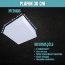 Ver imagem 4 de Luminária Plafon Aço e Acrílico Sobrepor Quadrado 30x30 Cm  - Branco Texturizado