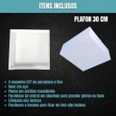 Ver imagem 3 de Luminária Plafon Aço e Acrílico Sobrepor Quadrado 30x30 Cm  - Branco Texturizado