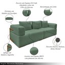 Ver imagem 3 de Sofá Bipartido com Almofadas Soltas 280cm Nuuk Linho Verde G63 - Gran Belo