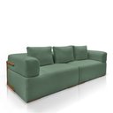 Ver imagem 5 de Sofá Bipartido com Almofadas Soltas 280cm Nuuk Linho Verde G63 - Gran Belo