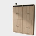 Ver imagem 2 de Kit 2 Armários Locker Guarda Volume 4 Portas com Chave Multiuso , Academia e Vestiário ME4204 Marrom