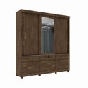 Ver imagem 1 de Guarda Roupa Chicago 3 Portas 9 Gavetas Com Espelho e Pés Tcil:Cumaru Rustic