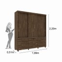 Ver imagem 5 de Guarda Roupa Chicago 3 Portas 9 Gavetas Com Espelho e Pés Tcil:Cumaru Rustic