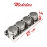 Porta Condimento Tempero Magnético Inox 4 Peças com Imã - 4