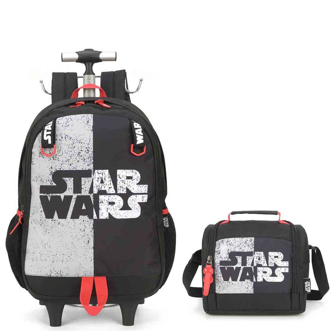 Mochila Infantil com Rodinhas Star Wars com Lancheira - Preto ...