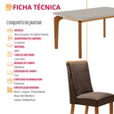 Ver imagem 2 de Mesa de Jantar Liz 180cm Tampo MDF Vidro Canto Copo com 6 Cadeiras Yasmin