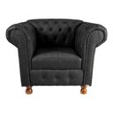 Ver imagem 1 de Poltrona Luis XV Chesterfield Capitone Couro Eco Preto Decorativa / Sala, Tv, Estar, Recepção