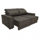 Ver imagem 2 de Sofá Retrátil Reclinável 3 Lugares Suede Veludo Berlim Espresso Móveis