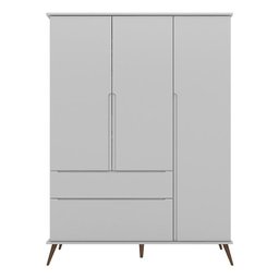 Dormitório Melinda Guarda Roupa, Cômoda 3 Gavetas e Berço Classic Cinza - Pr Baby - 2