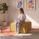 Ver imagem 6 de Puff para Apoio de Pés Modular 86cm Sync Kappesberg Boucle Mostarda