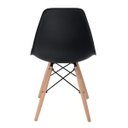 Ver mais imagens de Kit 3 Cadeiras Charles Eames Eiffel Preto Dkr Decoreshop Base Madeira Clara com Assento em Polipropi