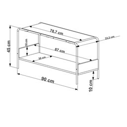 Sapateira Banco Multiuso Vermont/Preto Industrial Artesano - Artesano Home - 3