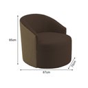 Ver imagem 4 de Poltrona Classica Confortavel Ideal para Sala Marrom Leticia