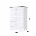 Ver imagem 4 de Quarto Infantil Completo Docinho com Guarda-Roupa 3 Portas, Cômoda, Mini Cama e Nicho Espresso Móvei Branco