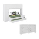 Ver imagem 2 de Quarto Infantil Modulado Bicama com Guarda-Roupa e Cômoda Pulse Multimóveis MP4860 Branco