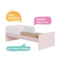 Ver imagem 4 de Cama Infantil com Grade de Proteção MDP Branco com Rosa Completa Móveis
