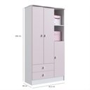 Ver imagem 7 de Quarto Infantil Completo Docinho com Guarda-Roupa, Cômoda, Mini Cama e Nicho Espresso Móveis Rosa/Branco