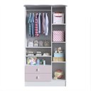 Ver mais imagens de Quarto Infantil Completo Docinho com Guarda-Roupa, Cômoda, Mini Cama e Nicho Espresso Móveis Rosa/Branco