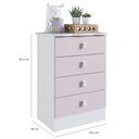 Ver imagem 5 de Quarto Infantil Completo Docinho com Guarda-Roupa, Cômoda, Mini Cama e Nicho Espresso Móveis Rosa/Branco