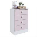 Ver imagem 4 de Quarto Infantil Completo Docinho com Guarda-Roupa, Cômoda, Mini Cama e Nicho Espresso Móveis Rosa/Branco
