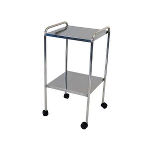 Mesa Auxiliar 40 X 40 X 80 com Varanda e Rodizios Inox