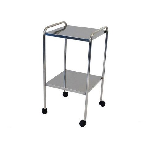 Mesa Auxiliar 40 X 40 X 80 com Varanda e Rodizios Inox