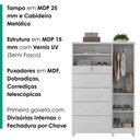 Ver imagem 4 de Comoda 5 Gavetas 1 Porta 2 Nichos Imperio 116x172 cm Branco Absoluto Zanz