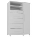 Ver imagem 1 de Comoda 5 Gavetas 1 Porta 2 Nichos Imperio 116x172 cm Branco Absoluto Zanz