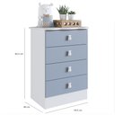 Ver imagem 5 de Quarto Infantil Completo Docinho com Guarda-Roupa 3 Portas, Cômoda, Mini Cama e Nicho Espresso Móvei Azul/Branco