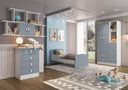 Ver imagem 1 de Quarto Infantil Completo Docinho com Guarda-Roupa 3 Portas, Cômoda, Mini Cama e Nicho Espresso Móvei Azul/Branco