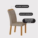 Ver imagem 2 de Conjunto Sala de Jantar Lara 1,80m com 6 Cadeiras Clara Plus Cinamomo/Chumbo/Joli Camurça