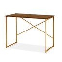 Ver imagem 3 de Aparador Estilo Industrial 90 Cm Miami Klm Móveis Imbuia/dourado