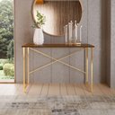 Ver imagem 1 de Aparador Estilo Industrial 90 Cm Miami Klm Móveis Imbuia/dourado