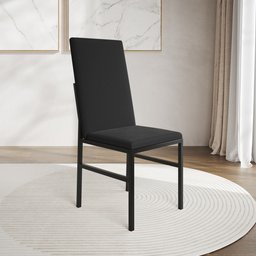 Cadeira de Jantar Estofada Mônaco Premium Preta - 1