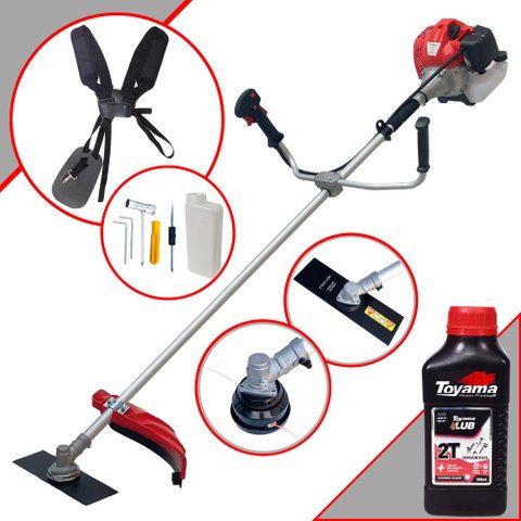 Roçadeira Máquina de Cortar Grama Anmax Cg520p Tb 52cc 2,2hp 10.000rpm + Óleo Toyama 2t