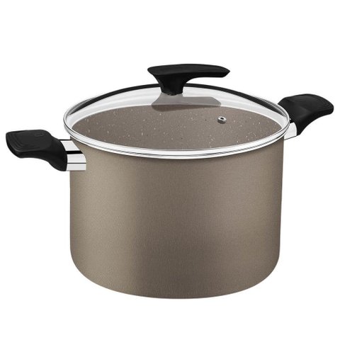 Caldeirão Tramontina Milazzo em Alumínio Revestimento em Starflon Max Amêndoa 26cm 9,6l 28574426